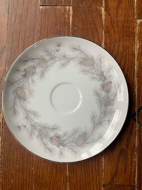 Sango Sierra Pines 6 1/8 Inch China Saucer Plate Dish Christmas Winter Alpine